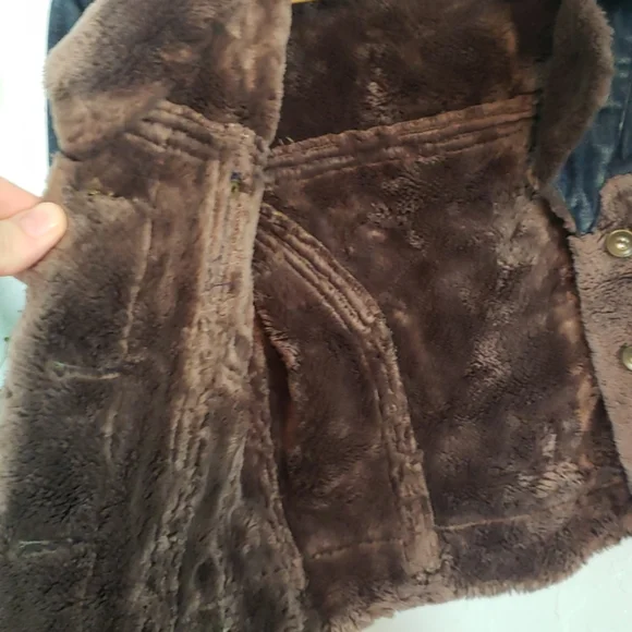 Late 90's Bebe denim jacket brown faux fur trim,rare!” - Picture 6 of 14